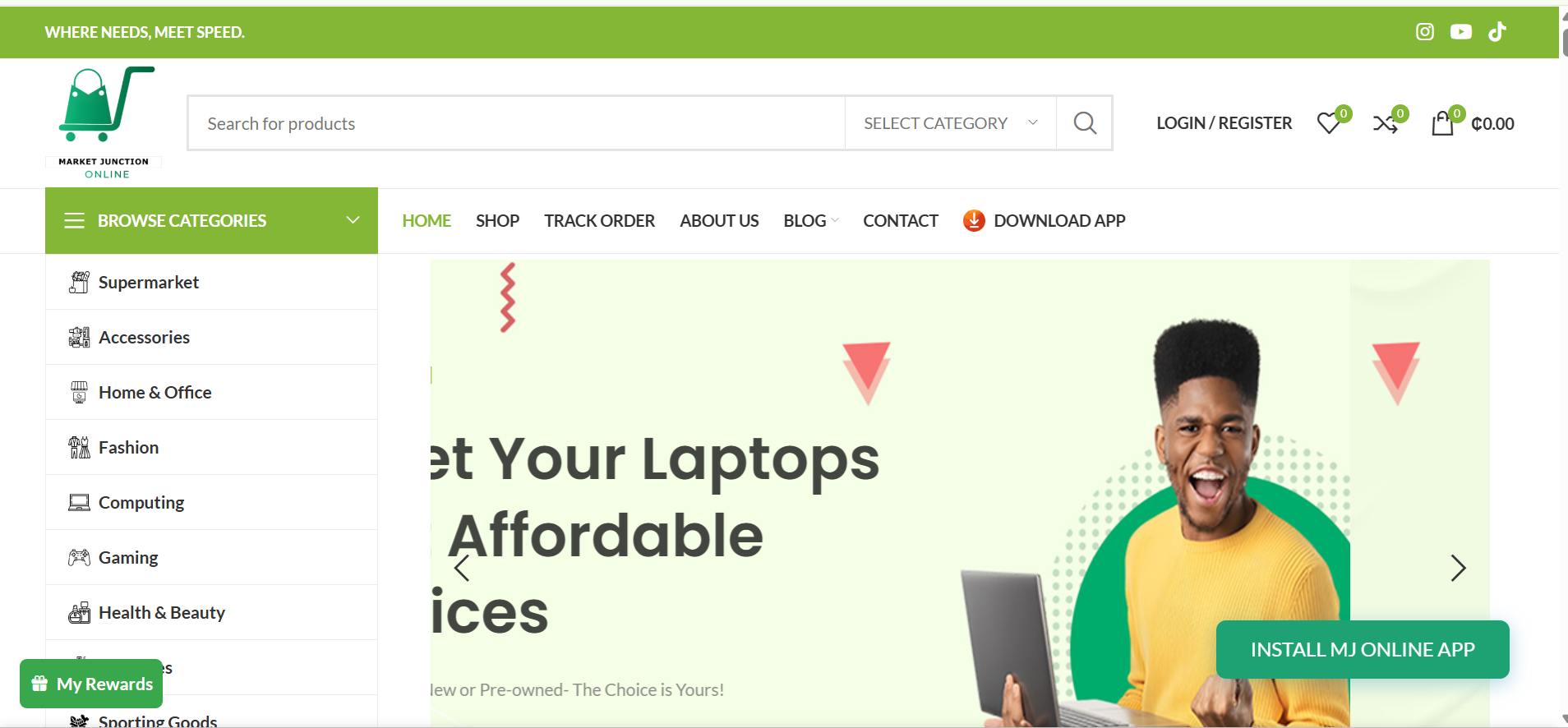 MarketJunction site interface